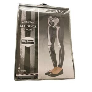NWT Child's Skeleton Black Leggings Halloween Costume Unisex Kid (Up to size 10)